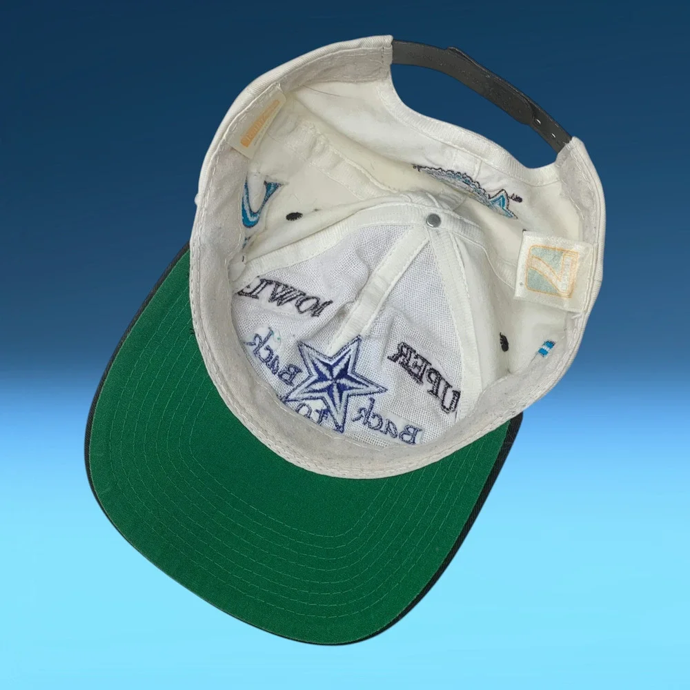 Vintage Logo 7 Dallas Cowboys Back To Back Super Bowl Champions Snapback Hat NFL